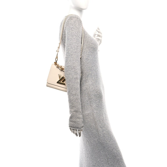 Epi Twist Braided Chain Shoulder Bag PM Quartz White