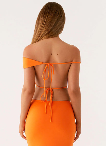 Kamara Off Shoulder Top - Orange