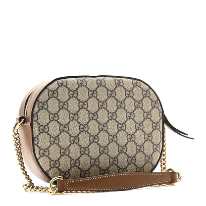 GG Supreme Monogram Butterfly Embroidered Mini Chain Shoulder Bag Beige Tuscany