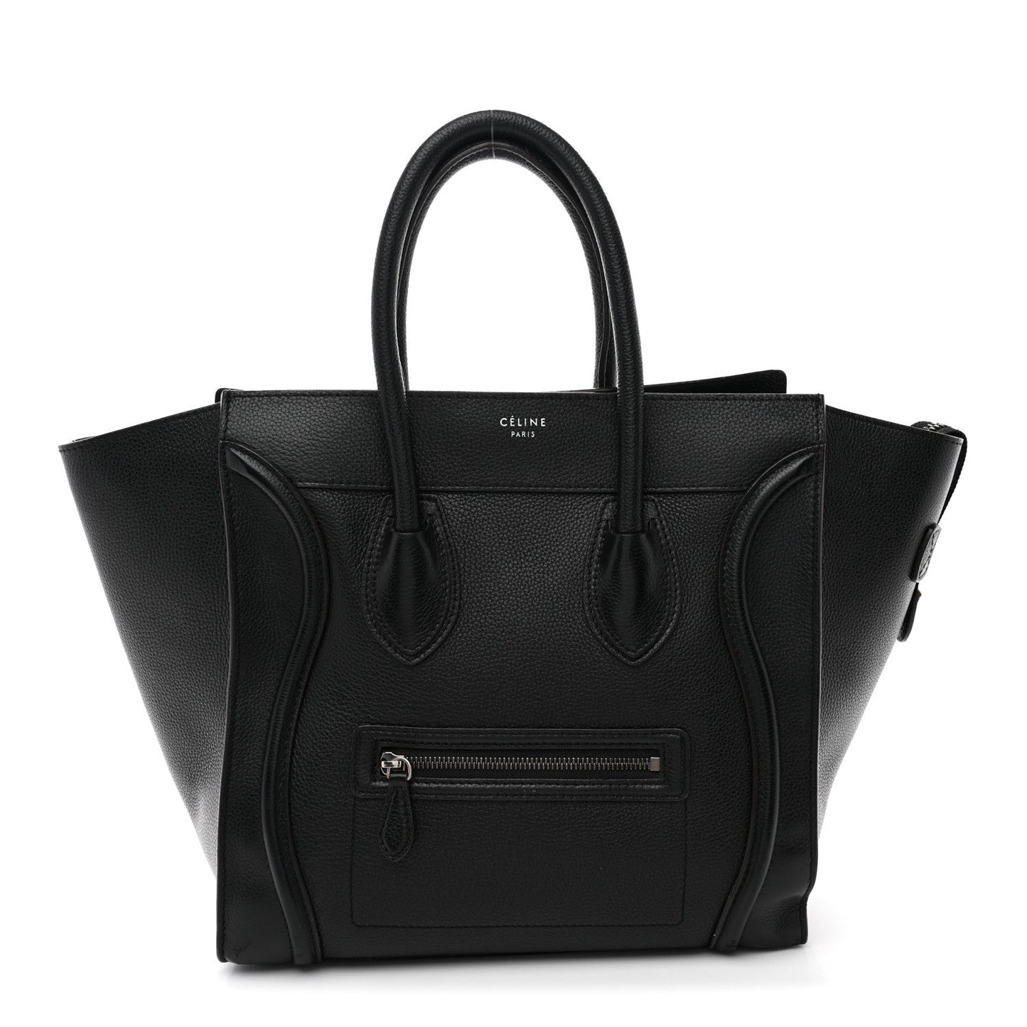 Drummed Calfskin Mini Luggage Black