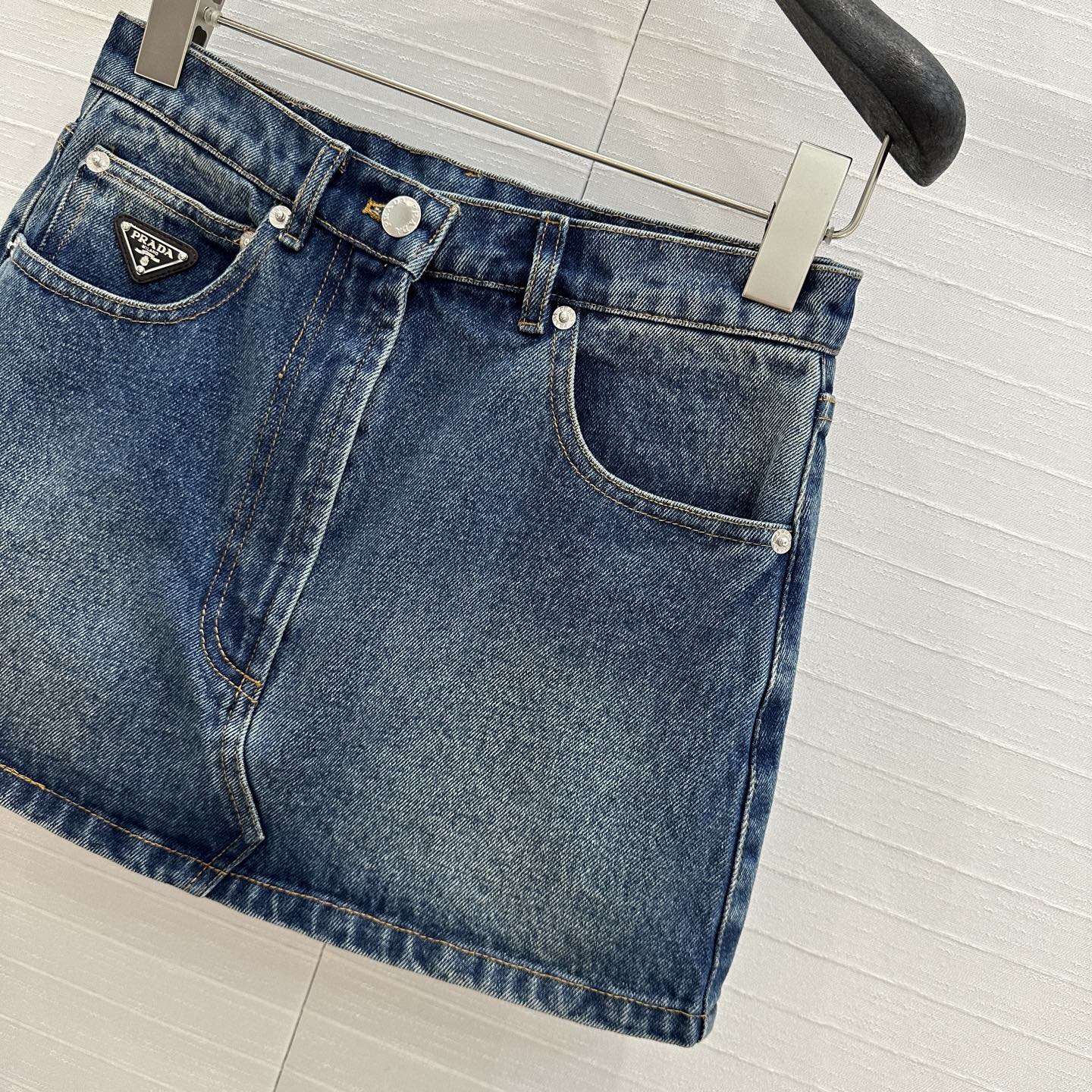 Prada 25 Denim Skirt Blue Cotton
