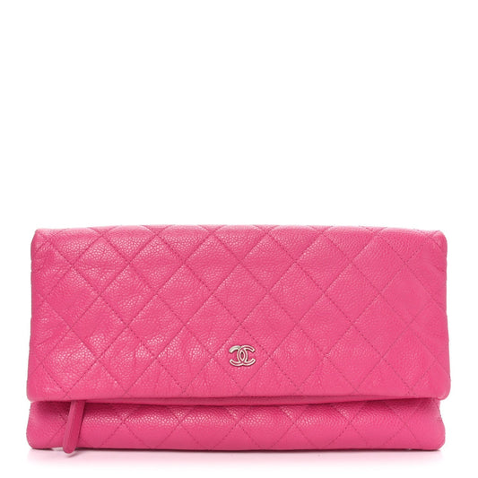 Caviar Quilted CC Beauty Clutch Pink