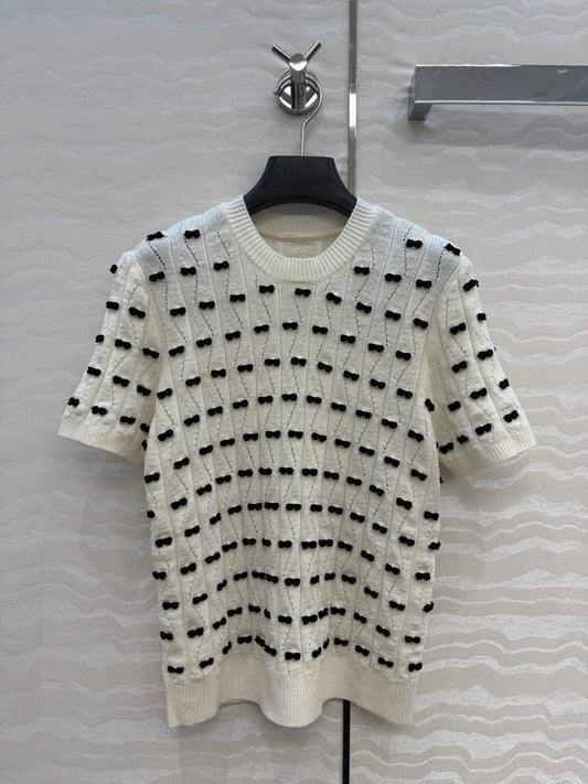 CC 26 Short-Sleeved Top White Knit 342785
