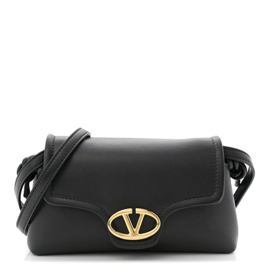 Lambskin Vlogo Mini Crossbody Bag Black