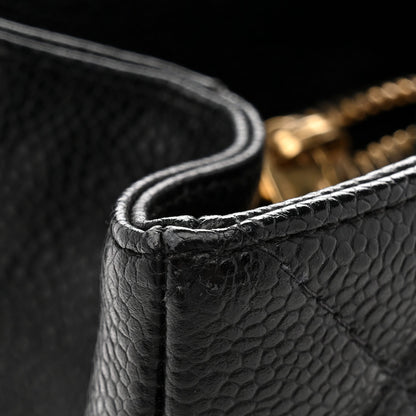 Caviar Quilted Grand Shopping Tote GST Black
