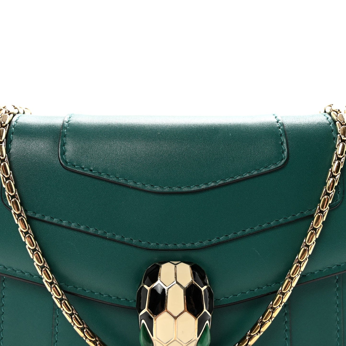 Calfskin Small Serpenti Forever Snake Strap Crossbody Bag Emerald Green