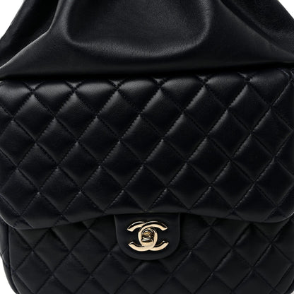 Lambskin Quilted Large In Seoul Backpack Navy