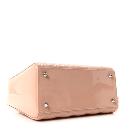 Patent Cannage Medium Lady Dior Light Pink