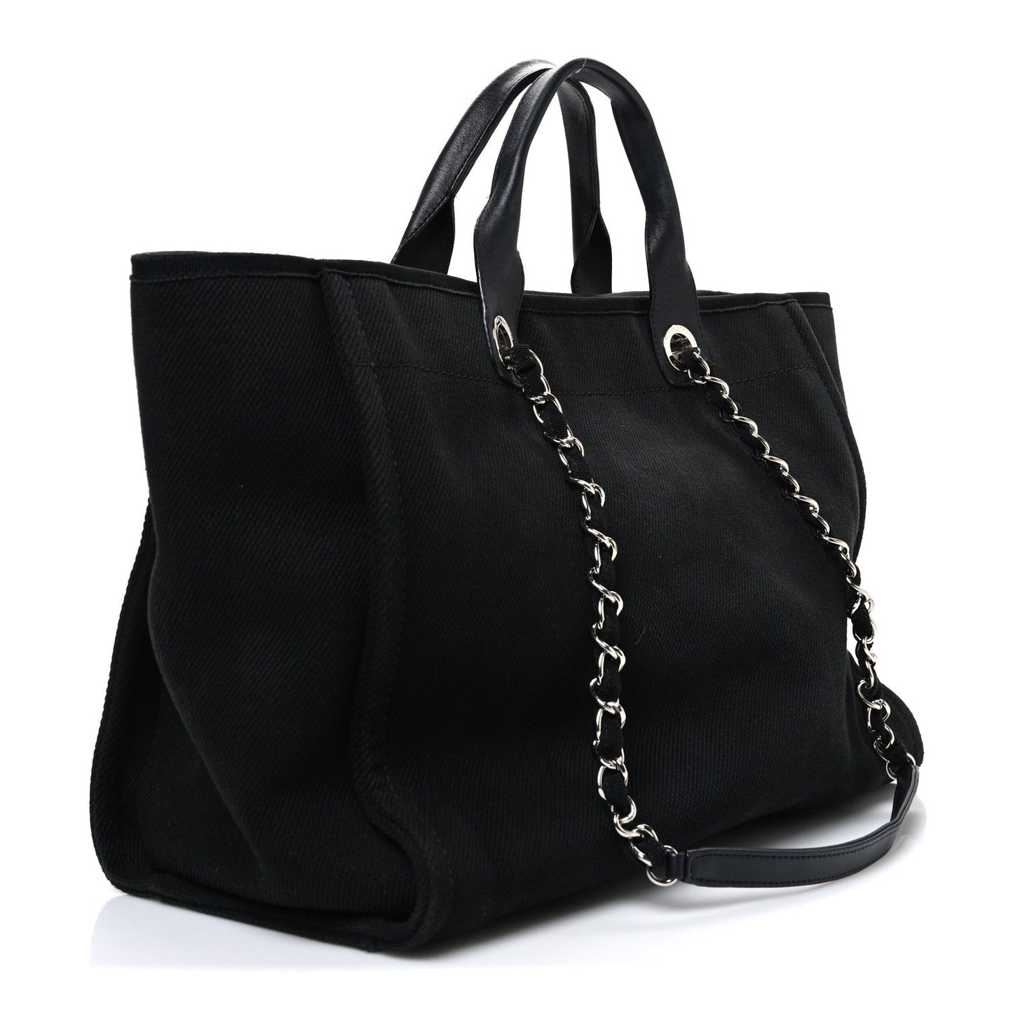 Canvas Pearl Medium Deauville Tote Black