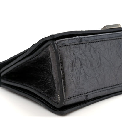 Metallic Crushed Calfskin Quilted Small Crush Chain Bag Steel Grey