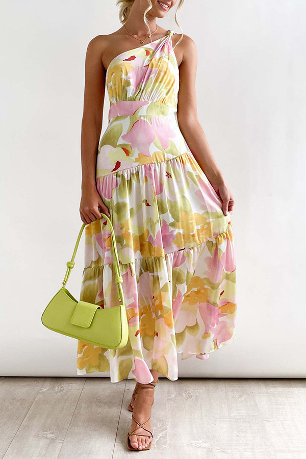 Vestido midi sin mangas con hombros descubiertos y largo medio 