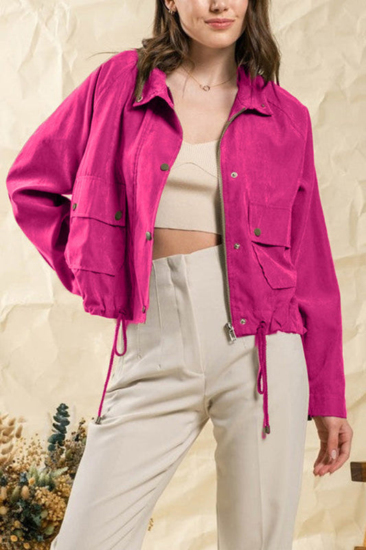 Chaqueta midi de dos bolsillos con múltiples botones y solapa de cuadros cepillados