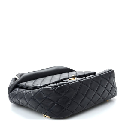 Lambskin Quilted Large In Seoul Backpack Navy