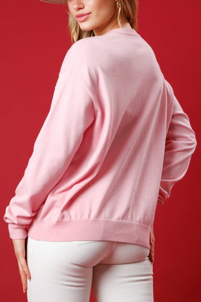 Sudadera holgada informal con cuello redondo y lentejuelas de Christmas Guards