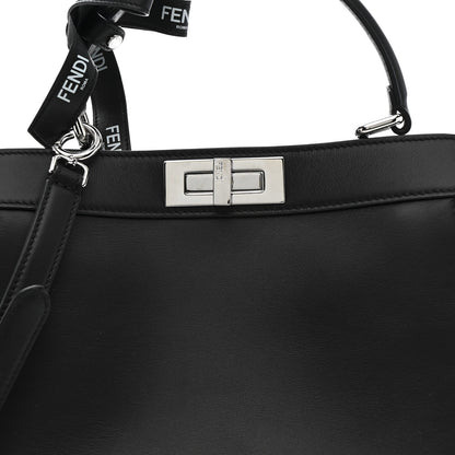 X MARC JACOBS Vitello Seta Shiny Nappa Medium Peekaboo I SEE U Satchel Black