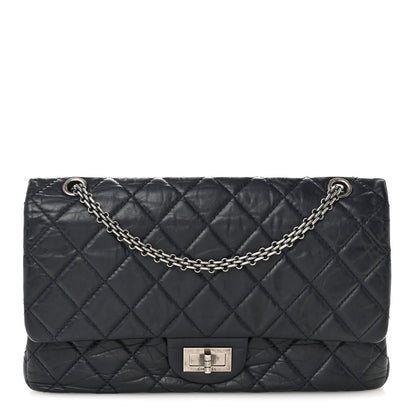 Aged Calfskin Quilted 2.55 Reissue 227 Flap Dark Blue