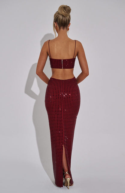 Dimity Maxi Skirt - Wine
