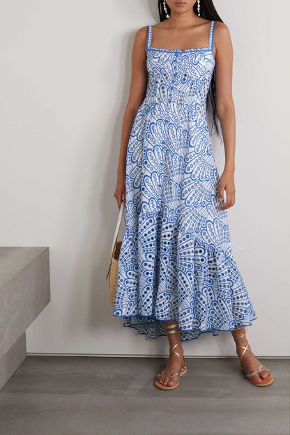 Vestido bustier midi de encaje bordado Dolly 