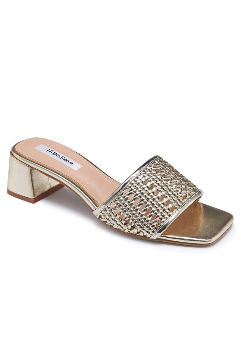 Mules de punta cuadrada tejida Doris 
