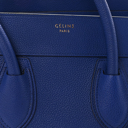 Drummed Calfskin Mini Luggage Indigo
