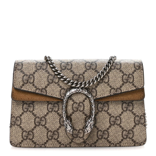 GG Supreme Monogram Super Mini Dionysus Shoulder Bag Taupe