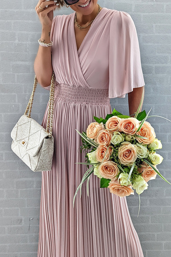 Mono de pierna ancha plisado con cintura fruncida Delightful Day