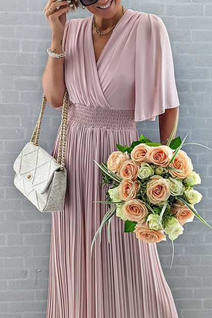 Mono de pierna ancha plisado con cintura fruncida Delightful Day