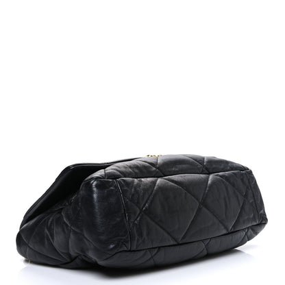 Shiny Goatskin Quilted Maxi Chanel 19 Flap Black