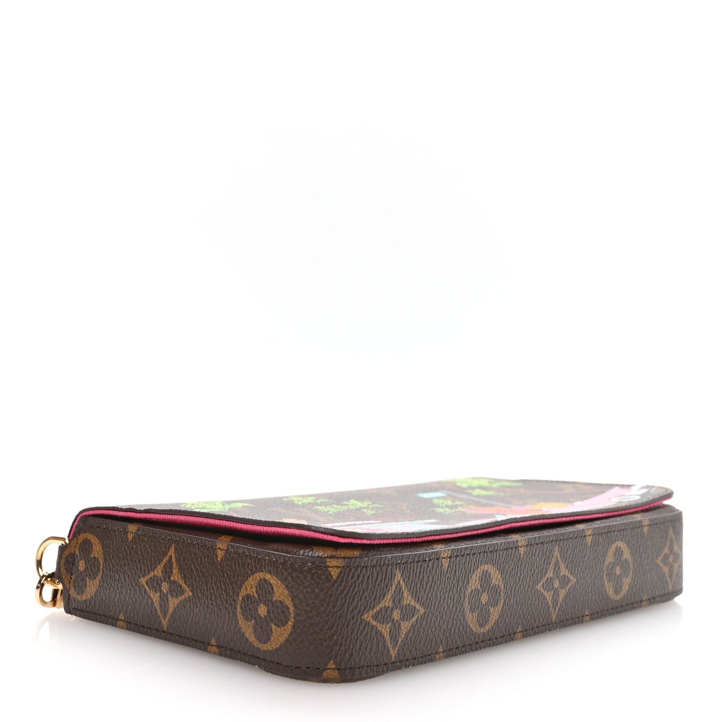 Monogram 2021 Christmas Animation Hollywood Pochette Felicie Chain Wallet Fuchsia
