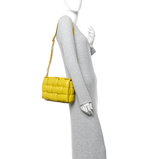 Nappa Maxi Intreccio Padded Cassette Crossbody Bag Buttercup