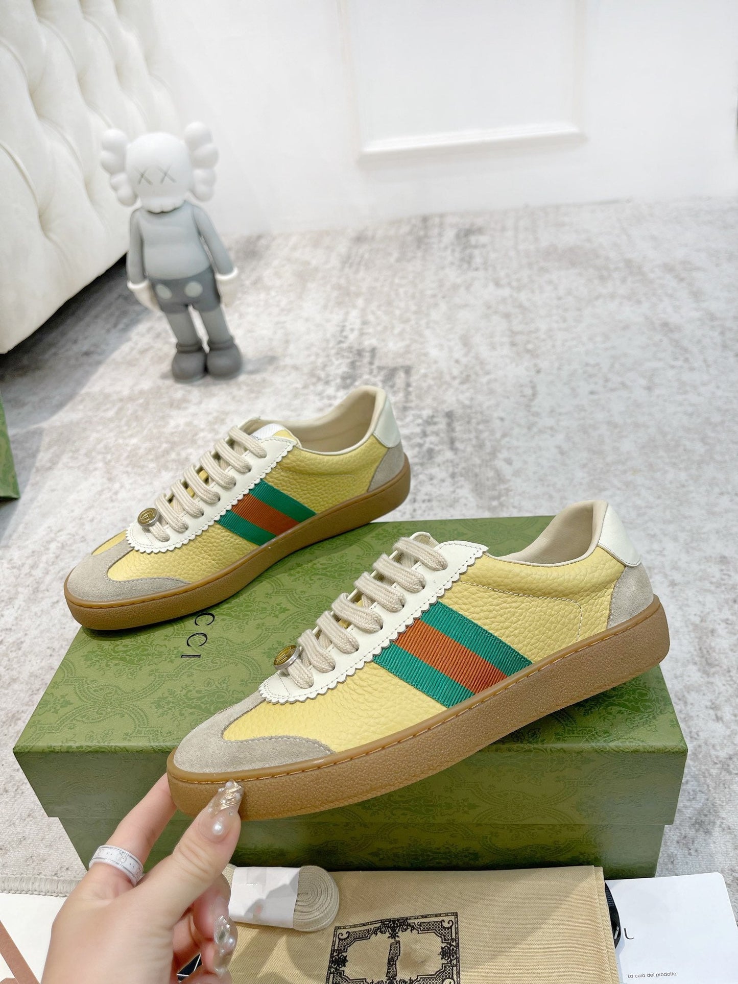 GG SNEAKERS ARDESIA YELLOW LEATHER