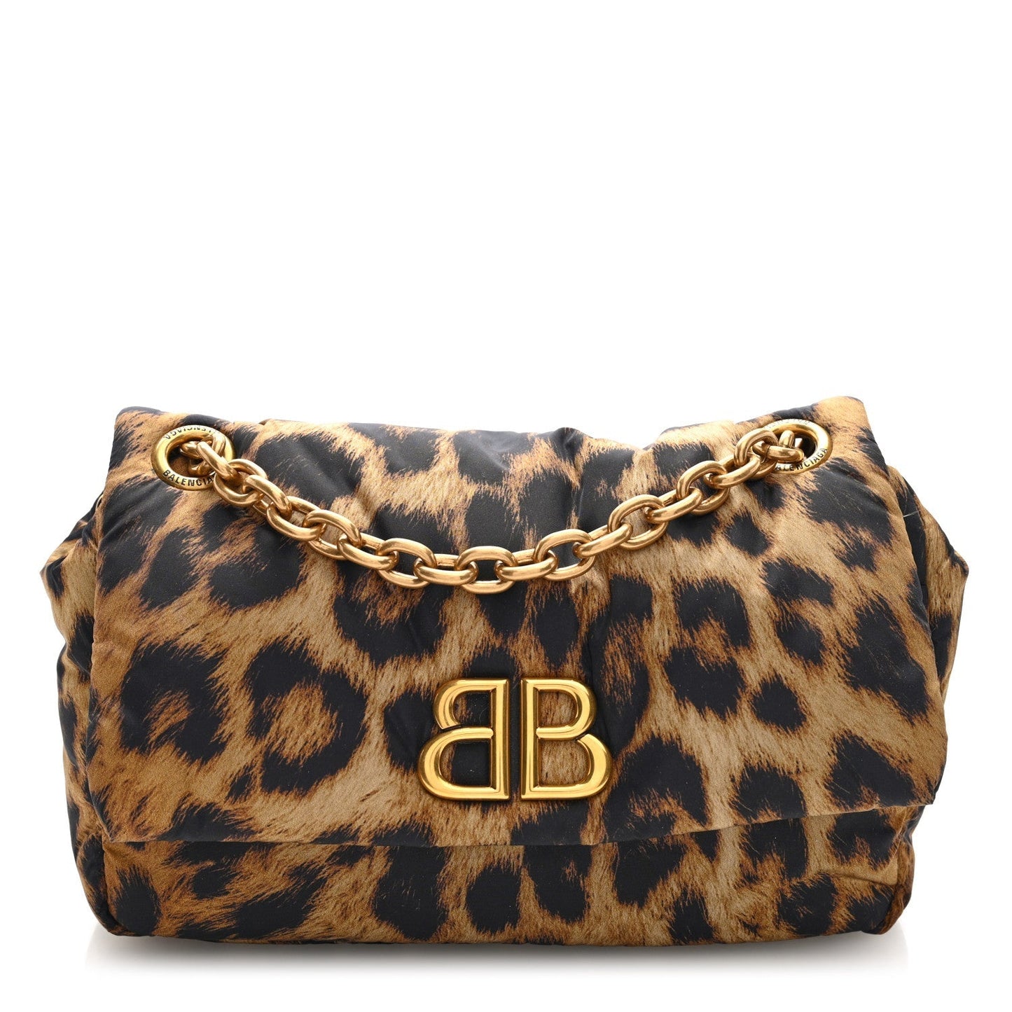 Nylon Monaco Mini Leopard Shoulder Bag Brown