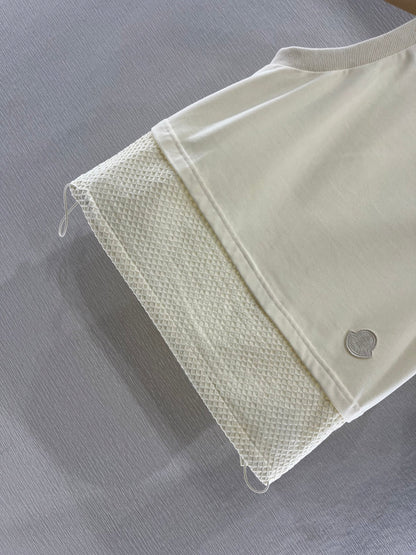 Moncle 25 Mest Vest High Waist Skirt Set Cream Cotton 248978