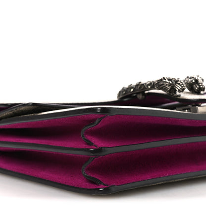 GG Supreme Monogram Suede Crystal Small Dionysus Shoulder Bag Beige Ebony Bright Purple
