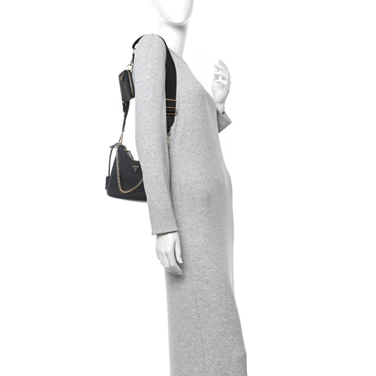 Saffiano Lux Re-Edition 2005 Shoulder Bag Black
