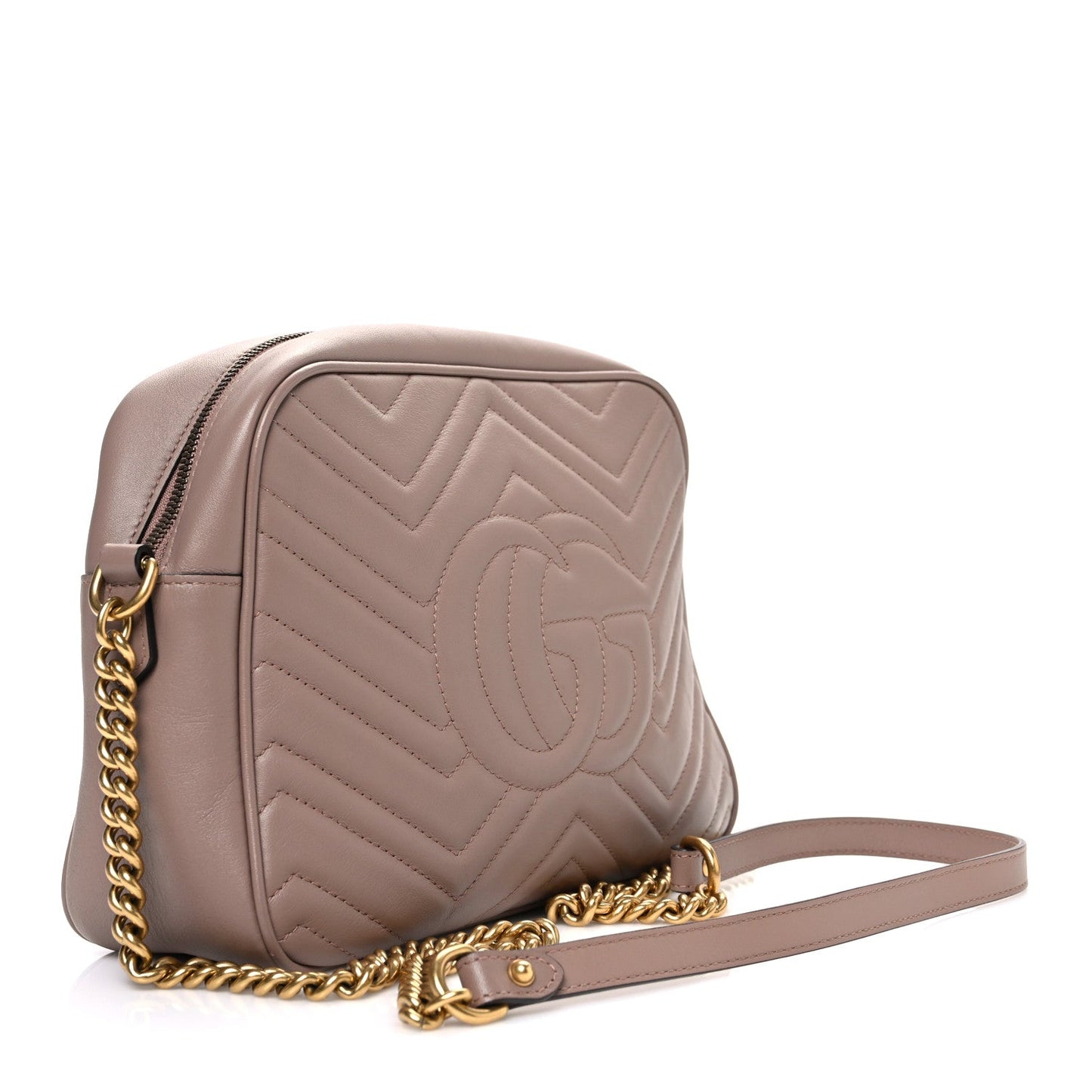 Calfskin Matelasse Medium GG Marmont Chain Shoulder Bag Porcelain Rose