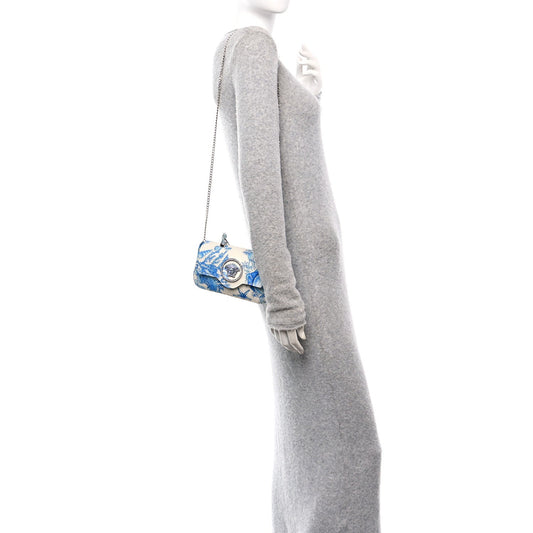 Satin Crystal Barocco Underwater Medusa Mini Bag White Blue