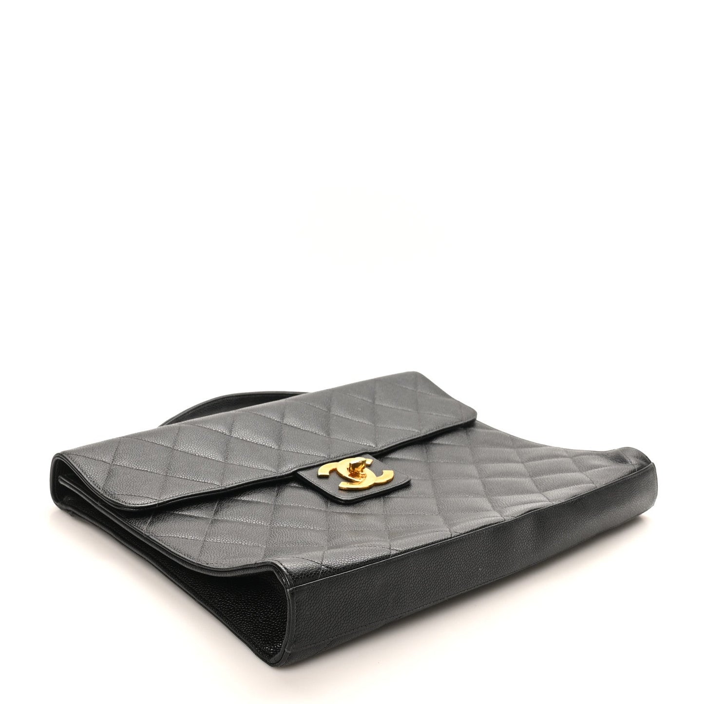 Caviar Quilted Briefcase Laptop Bag Black