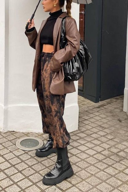 Blazer extragrande de piel sintética de Bershka