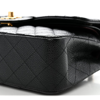Caviar Quilted Small Double Flap Black
