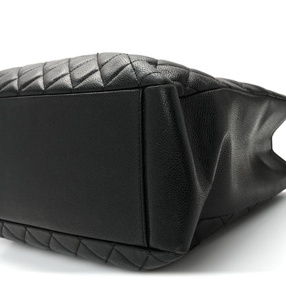 Caviar Quilted Grand Shopping Tote GST Black