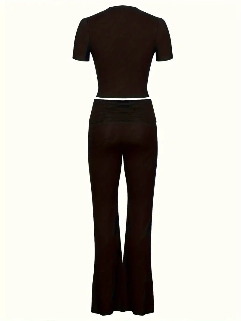 Black Retro Sports Two Piece Set