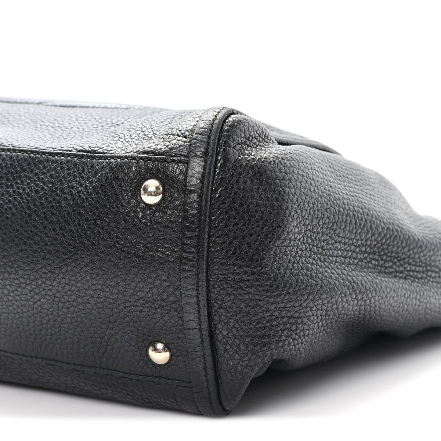 Pebbled Calfskin Medium Soho Shoulder Bag Black