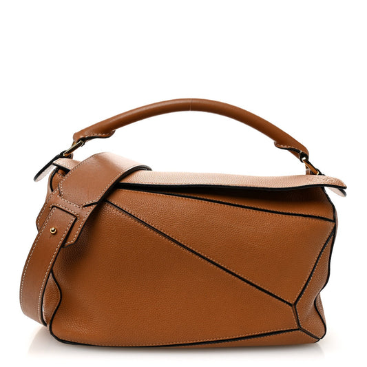Calfskin Medium Puzzle Bag Tan