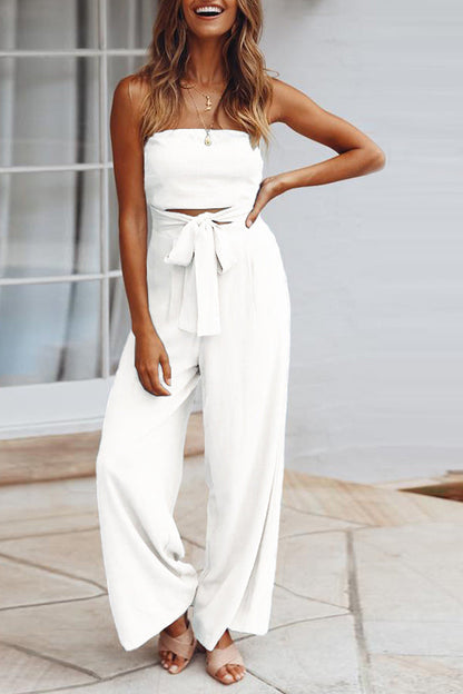 Mono informal sin tirantes con top de tubo sexy de moda de verano