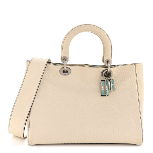 Canyon Grained Lambskin Large Lady Dior Off White