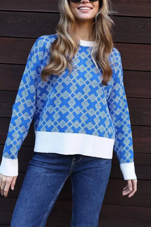 Suéter jacquard chic y de tendencia 