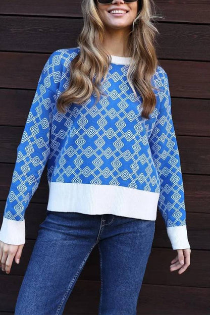 Suéter jacquard chic y de tendencia 