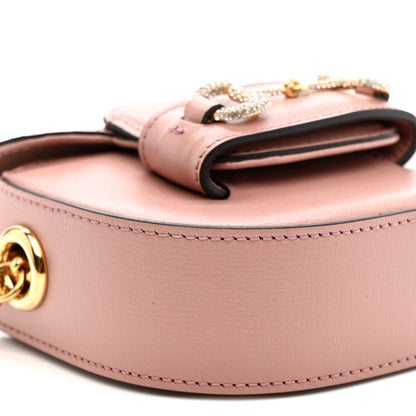 Azalea Calfskin Crystal GG Monogram Mini Horsebit 1955 Waist Bag Pink