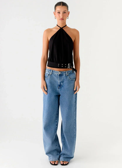 Mason Halter Neck Top - Black